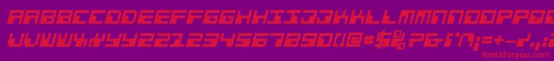 PhaserBankBoldItalic Font – Red Fonts on Purple Background