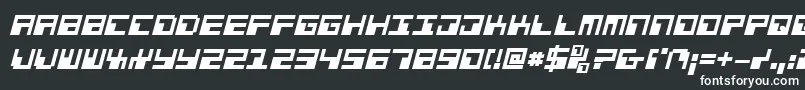 フォントPhaserBankBoldItalic – 黒い背景に白い文字