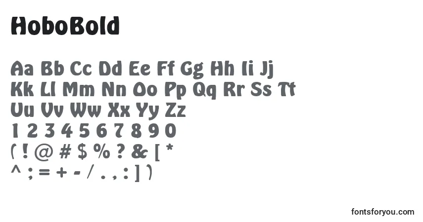 Шрифт HoboBold – алфавит, цифры, специальные символы