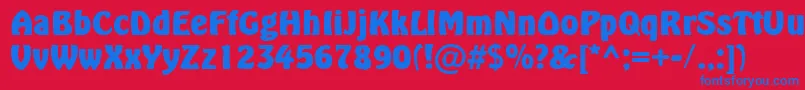 HoboBold Font – Blue Fonts on Red Background