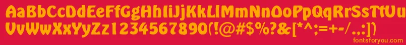 HoboBoldフォントについての詳細 フォントHoboBold – 赤い背景にオレンジの文字