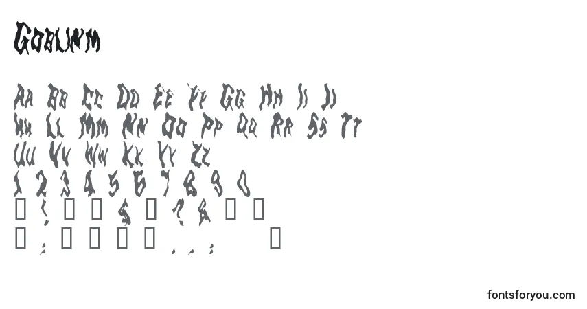 Шрифт Goblinm – алфавит, цифры, специальные символы