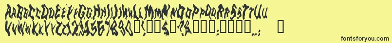 Goblinm Font – Black Fonts on Yellow Background