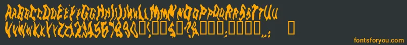Goblinm-Schriftart – Orangefarbene Schriften auf schwarzem Hintergrund