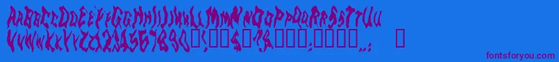 Goblinm-Schriftart – Violette Schriften auf blauem Hintergrund