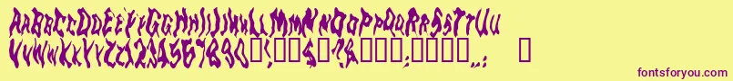 Goblinm Font – Purple Fonts on Yellow Background