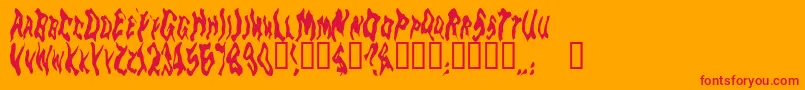Więcej informacji o czcionce Goblinm Czcionka Goblinm – czerwone czcionki na pomarańczowym tle