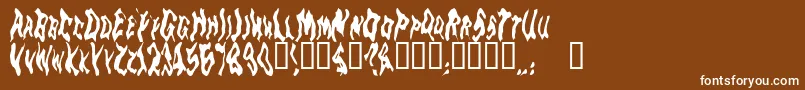 Goblinm-Schriftart – Weiße Schriften auf braunem Hintergrund