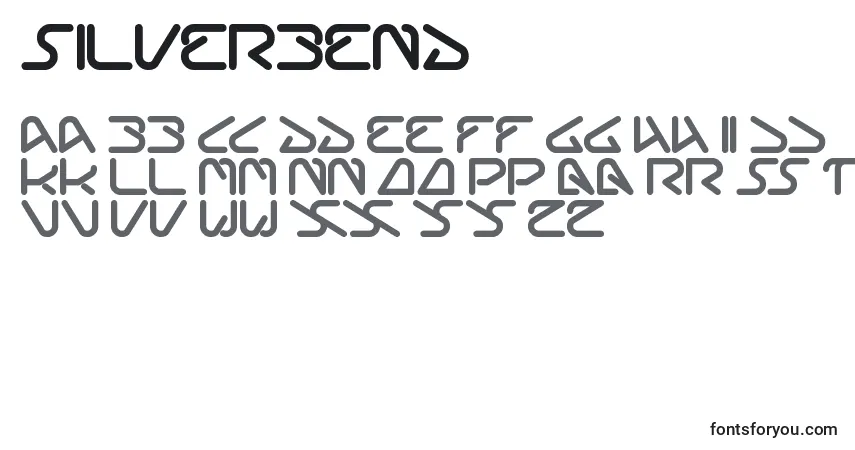 Schriftart Silverbend – Alphabet, Zahlen, spezielle Symbole