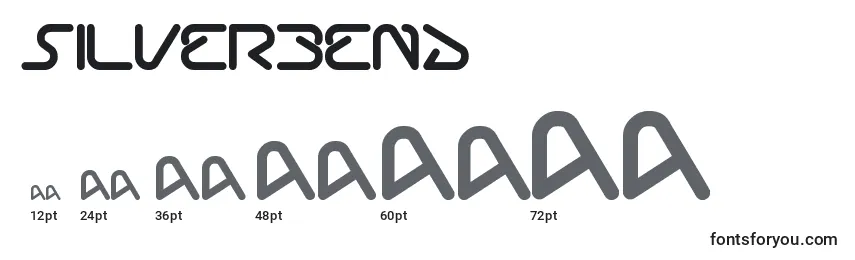 Größen der Schriftart Silverbend