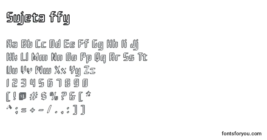 Schriftart Sujeta ffy – Alphabet, Zahlen, spezielle Symbole