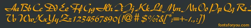 DischanddbNormal Font – Orange Fonts on Black Background