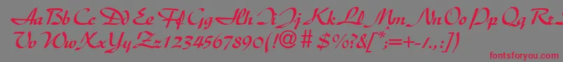 DischanddbNormal Font – Red Fonts on Gray Background
