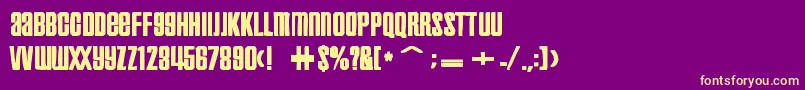 Więcej informacji o czcionce Inflammableageink Czcionka Inflammableageink – żółte czcionki na fioletowym tle