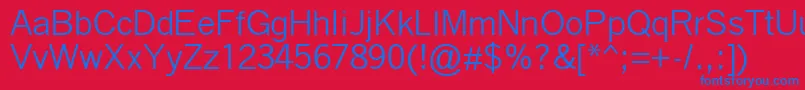 Quicktype Font – Blue Fonts on Red Background