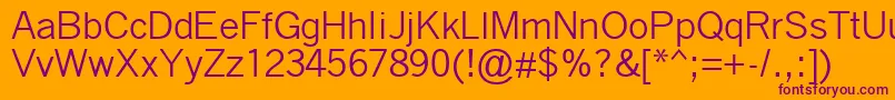 Quicktype Font – Purple Fonts on Orange Background