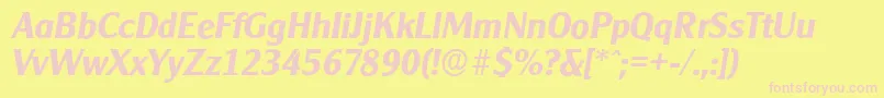 CleargothicserialBolditalic Font – Pink Fonts on Yellow Background