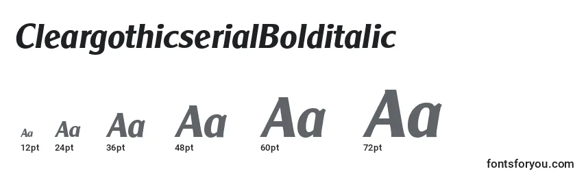 Размеры шрифта CleargothicserialBolditalic