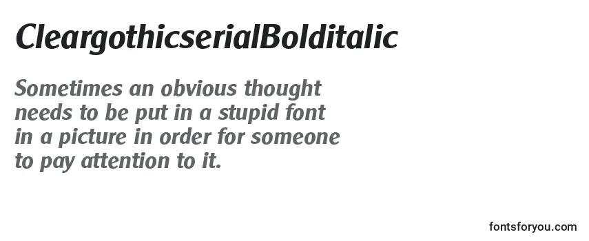 CleargothicserialBolditalic Font