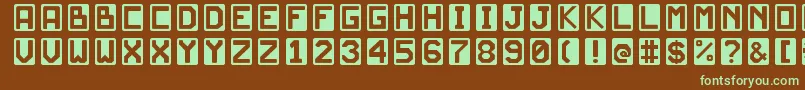 JdScarabeoLight-fontti – vihreät fontit ruskealla taustalla