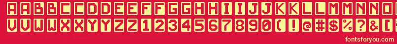 JdScarabeoLight Font – Yellow Fonts on Red Background