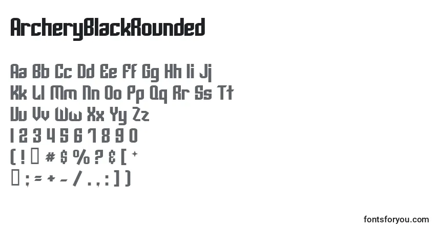 Шрифт ArcheryBlackRounded – алфавит, цифры, специальные символы