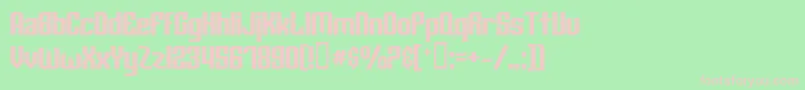 ArcheryBlackRounded-fontti – vaaleanpunaiset fontit vihreällä taustalla