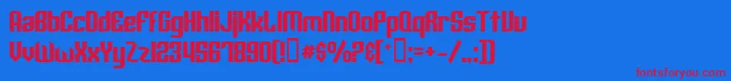ArcheryBlackRounded Font – Red Fonts on Blue Background