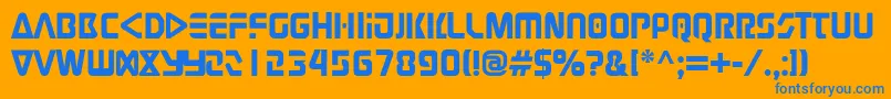Judge Font – Blue Fonts on Orange Background
