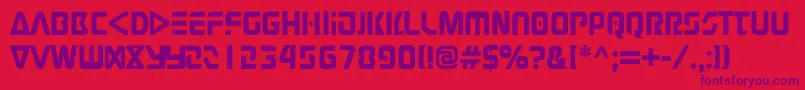 Judge Font – Purple Fonts on Red Background