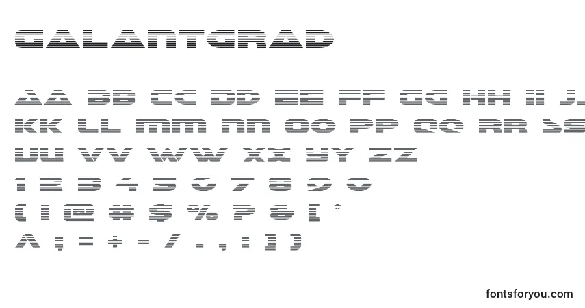 A fonte Galantgrad – alfabeto, números, caracteres especiais
