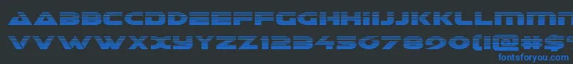 Galantgrad-Schriftart – Blaue Schriften auf schwarzem Hintergrund