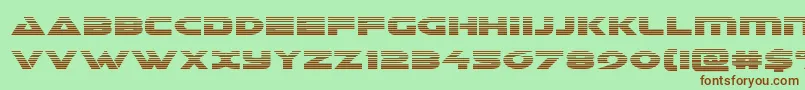 フォントGalantgrad – 緑の背景に茶色のフォント