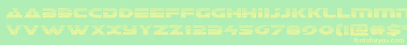 フォントGalantgrad – 黄色の文字が緑の背景にあります