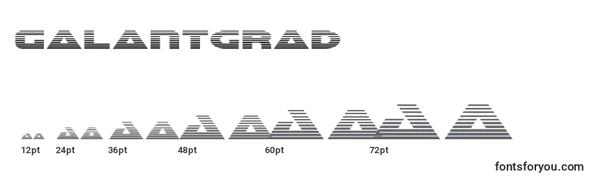 Размеры шрифта Galantgrad