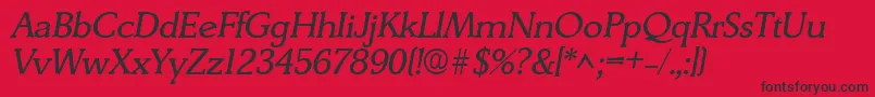 DerringerItalic Font – Black Fonts on Red Background