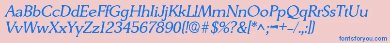 DerringerItalic Font – Blue Fonts on Pink Background