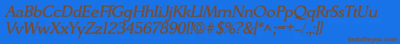DerringerItalic Font – Brown Fonts on Blue Background
