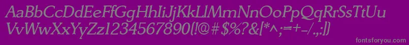 DerringerItalic-Schriftart – Graue Schriften auf violettem Hintergrund