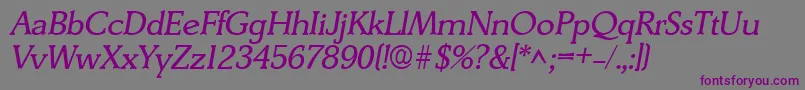 DerringerItalic Font – Purple Fonts on Gray Background