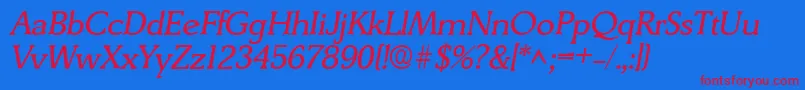 DerringerItalic Font – Red Fonts on Blue Background