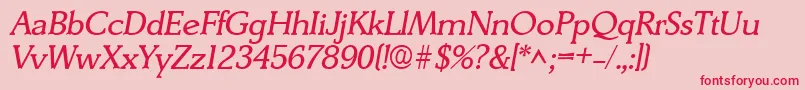 DerringerItalic Font – Red Fonts on Pink Background