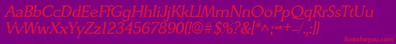 DerringerItalic Font – Red Fonts on Purple Background