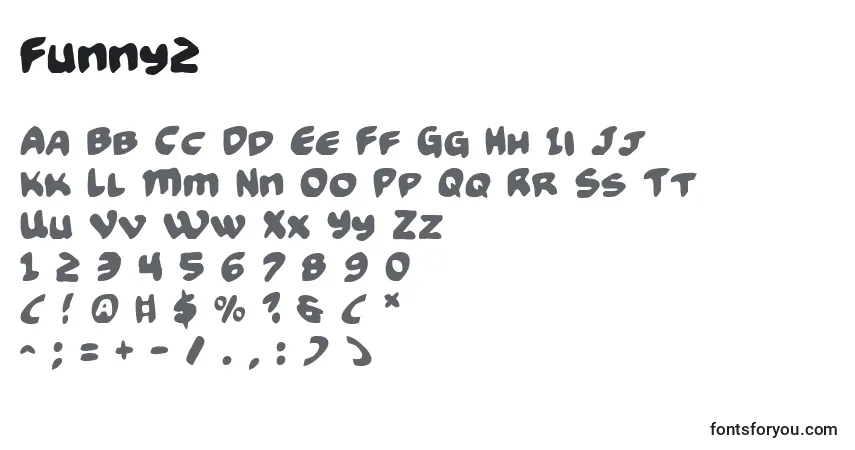 A fonte Funny2 – alfabeto, números, caracteres especiais