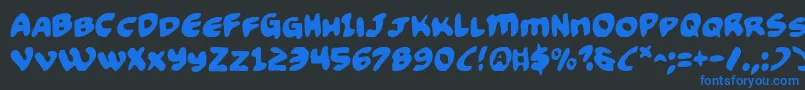 Funny2 Font – Blue Fonts on Black Background