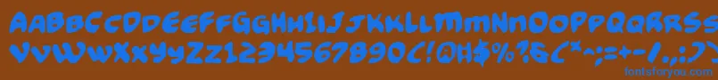 Funny2 Font – Blue Fonts on Brown Background