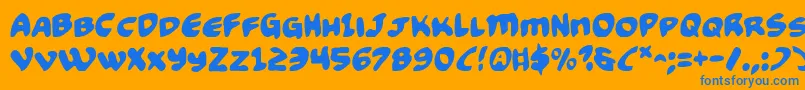 Funny2 Font – Blue Fonts on Orange Background
