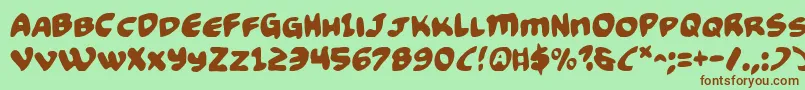 Fonte Funny2 – fontes marrons em um fundo verde