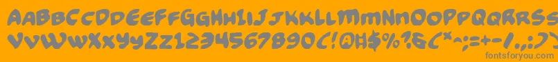 Funny2-Schriftart – Graue Schriften auf orangefarbenem Hintergrund