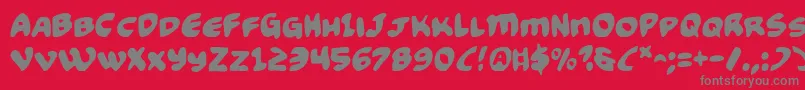 Saiba mais sobre a fonte Funny2 Fonte Funny2 – fontes cinzas em um fundo vermelho